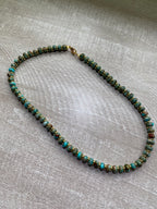 20” Beaded Necklace-Serpentine Jasper