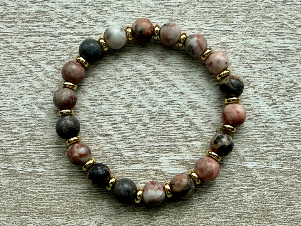 Beaded Bracelet- Pink Jasper