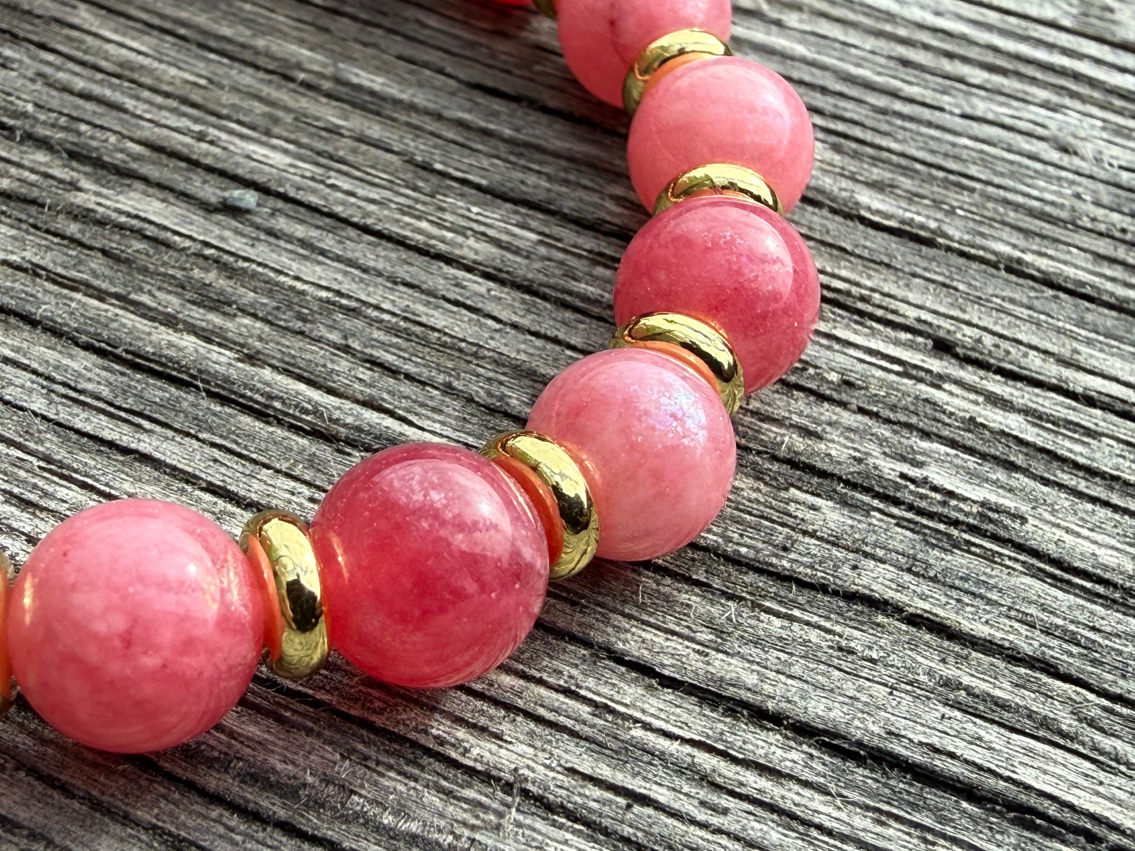 Beaded Bracelet- Strawberry Quartz