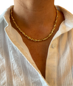 18” 14K Gold Plated Twist Bead Necklace