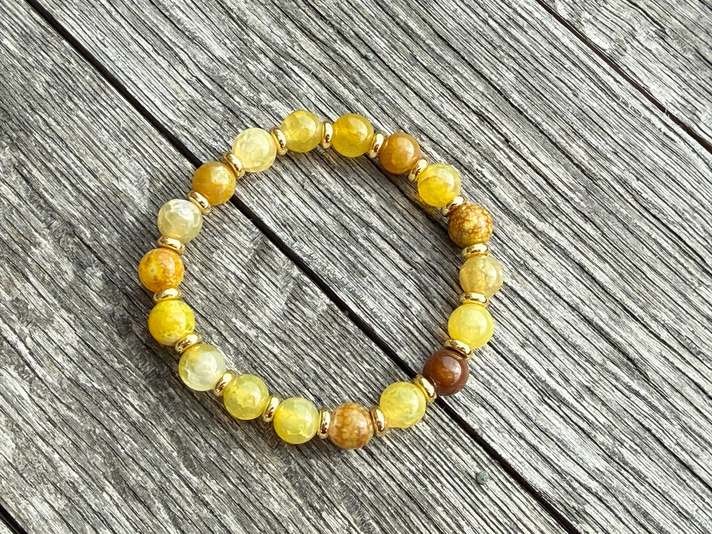 Beaded Bracelet- Yellow Agate