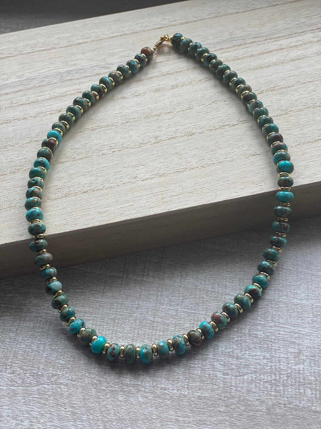 20” Beaded Necklace-Serpentine Jasper