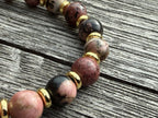 Beaded Bracelet- Rhodonite