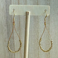 Gold Beaded Loop Earrings