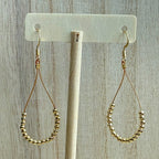 Gold Beaded Loop Earrings