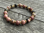 Beaded Bracelet- Rhodonite