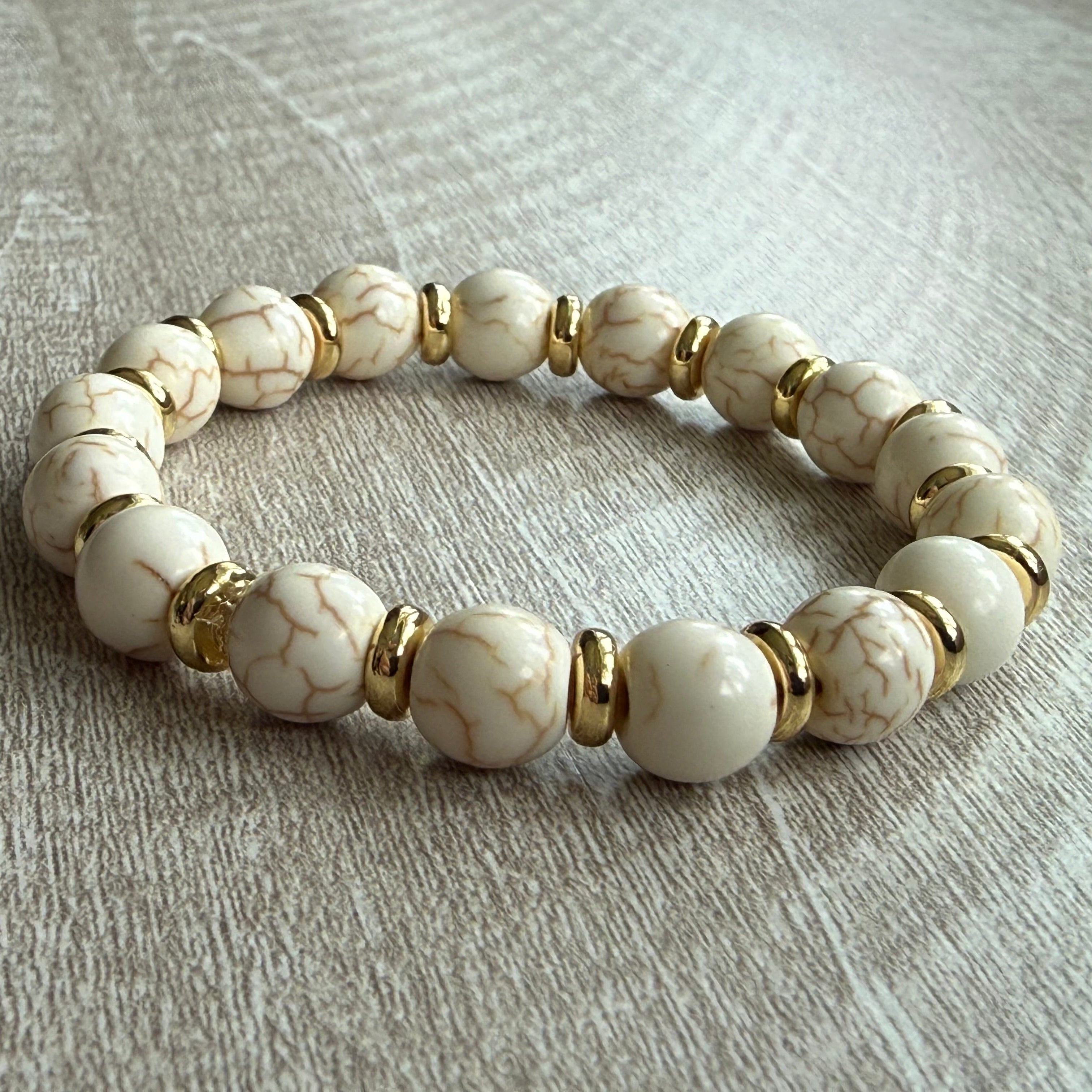 Beaded Bracelet-Marbled Stone