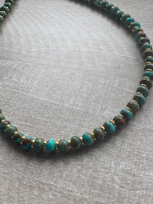 20” Beaded Necklace-Serpentine Jasper