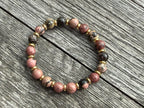 Beaded Bracelet- Rhodonite