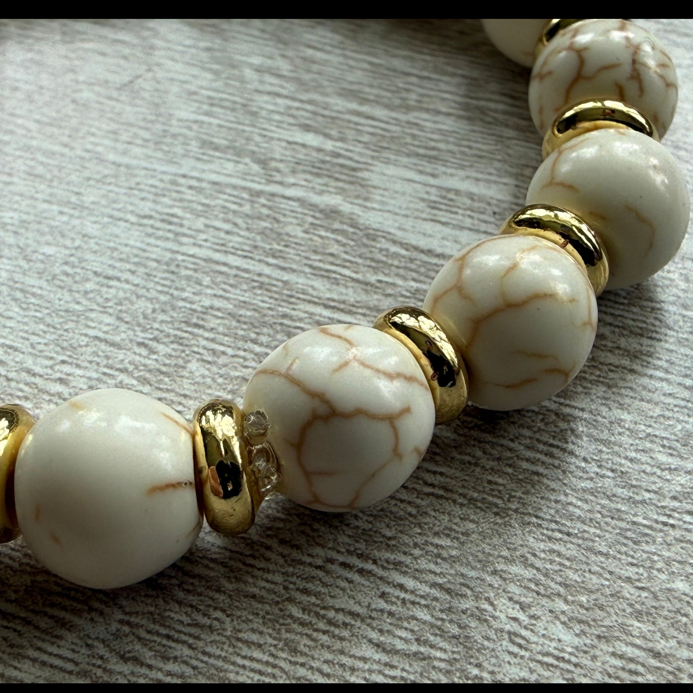 Beaded Bracelet-Marbled Stone