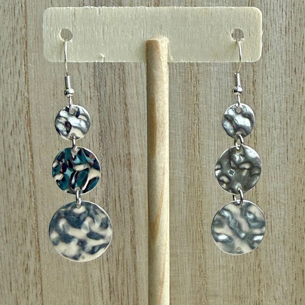 Gold 3 Disc Earrings