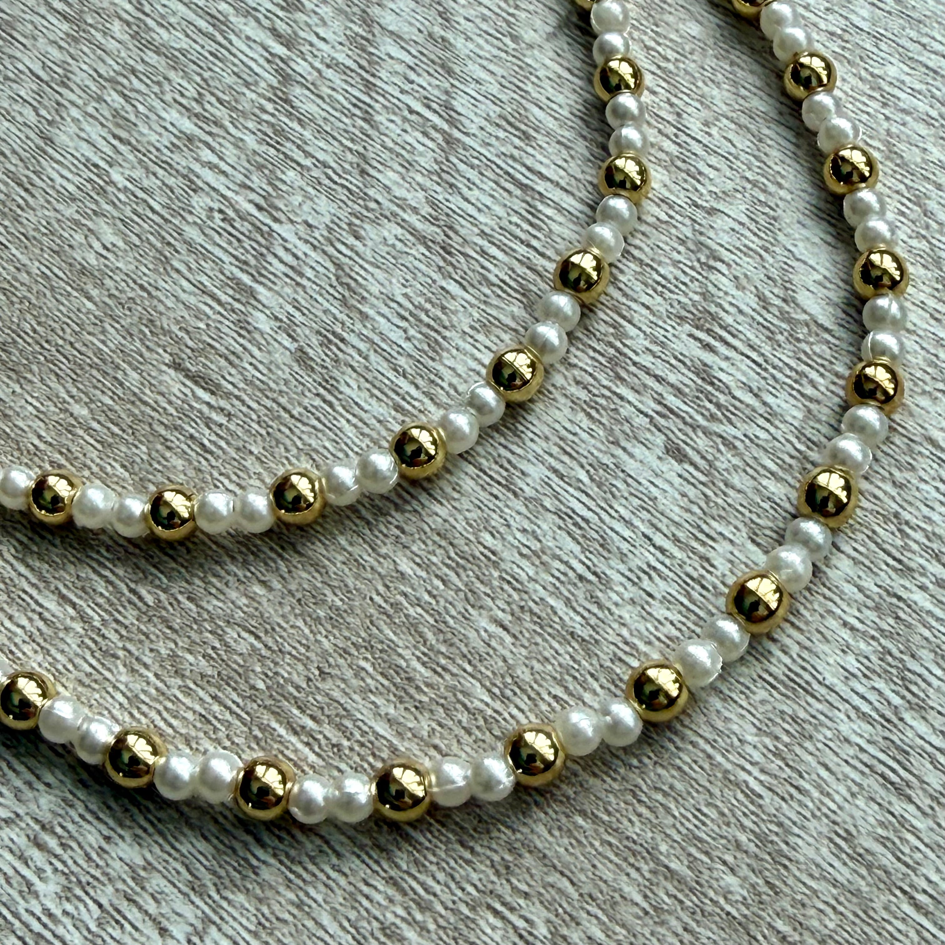 Gold and Pear Beaded Necklace