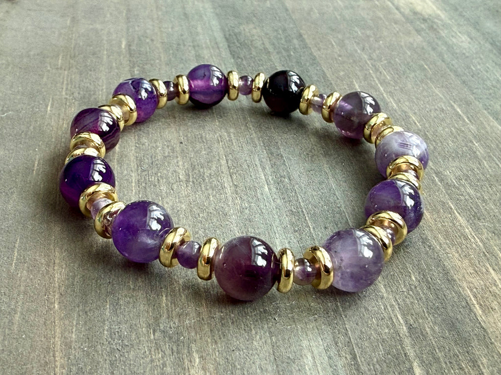 Beaded Bracelet-Amethyst