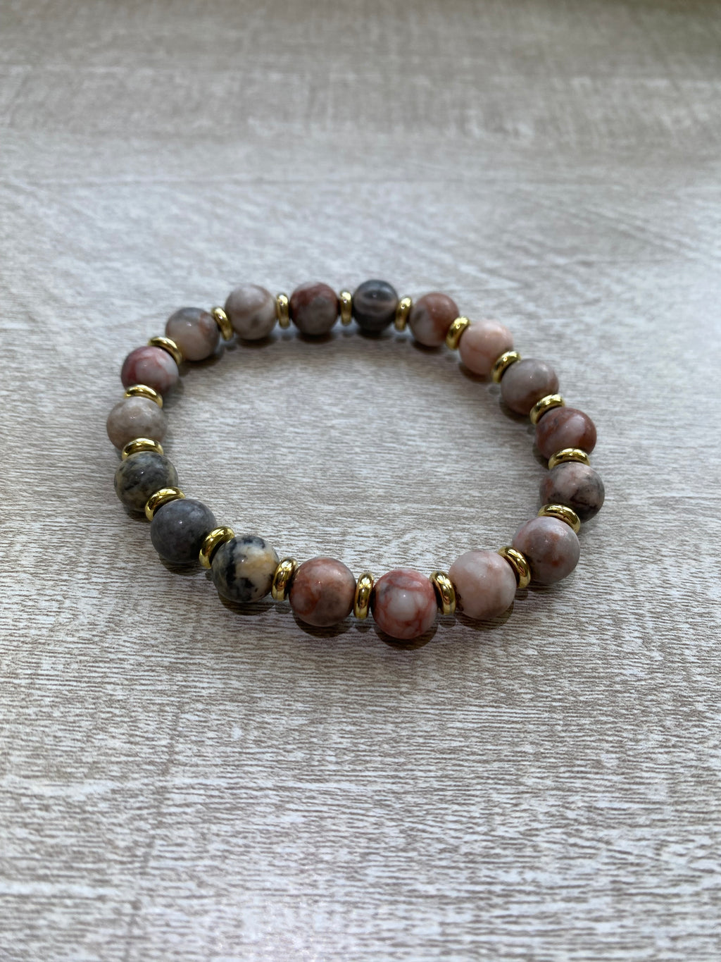 Beaded Bracelet- Pink Jasper