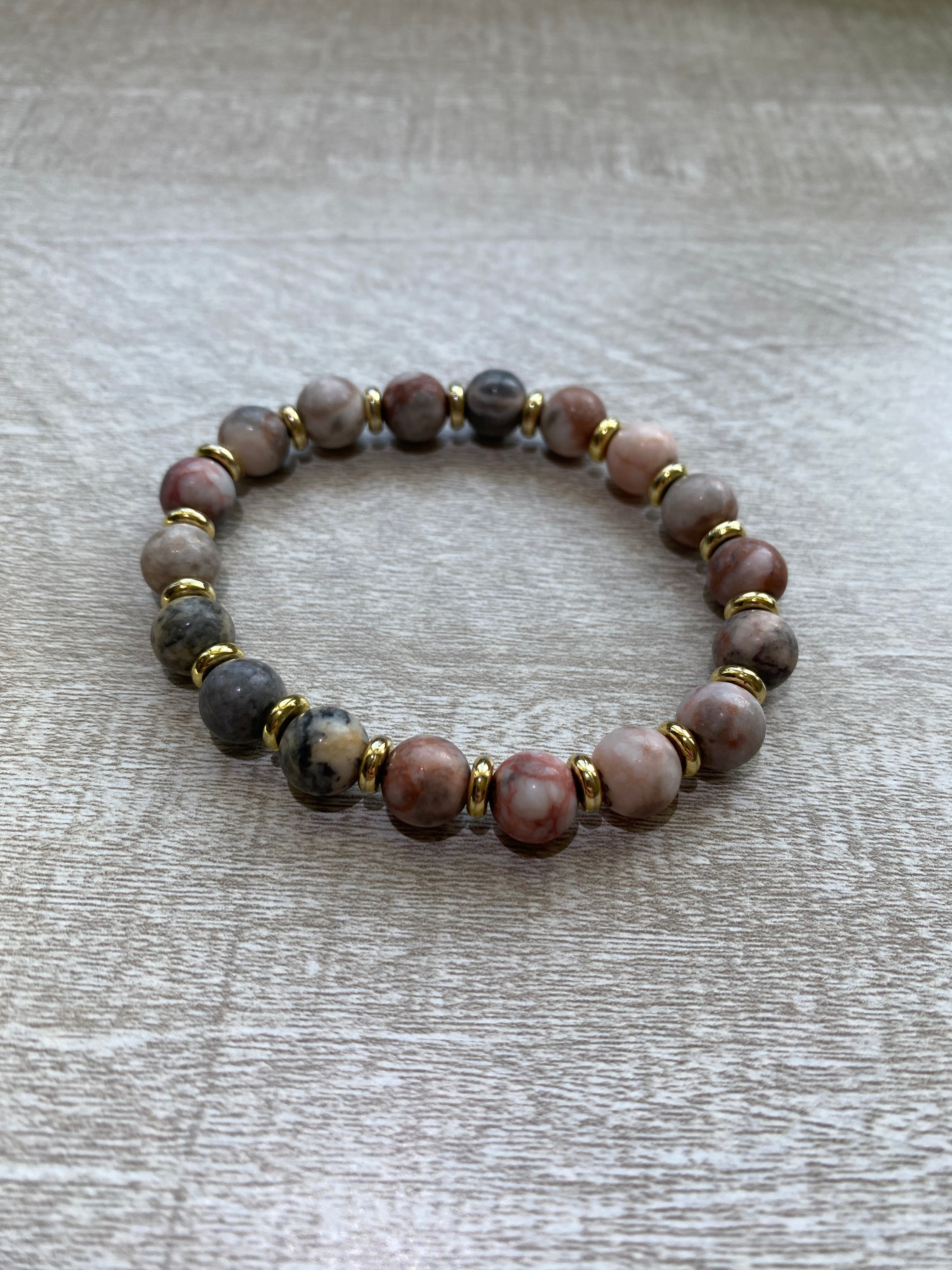 Beaded Bracelet- Pink Jasper