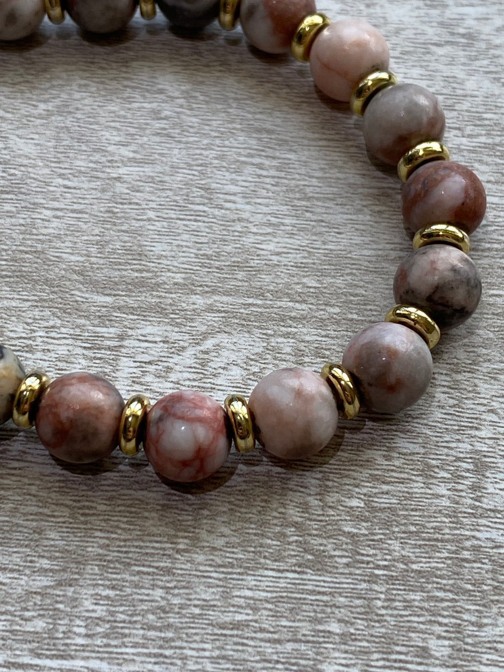 Beaded Bracelet- Pink Jasper
