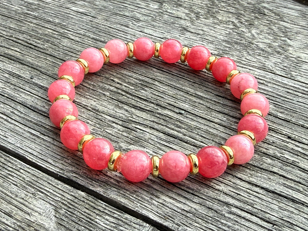 Beaded Bracelet- Strawberry Quartz
