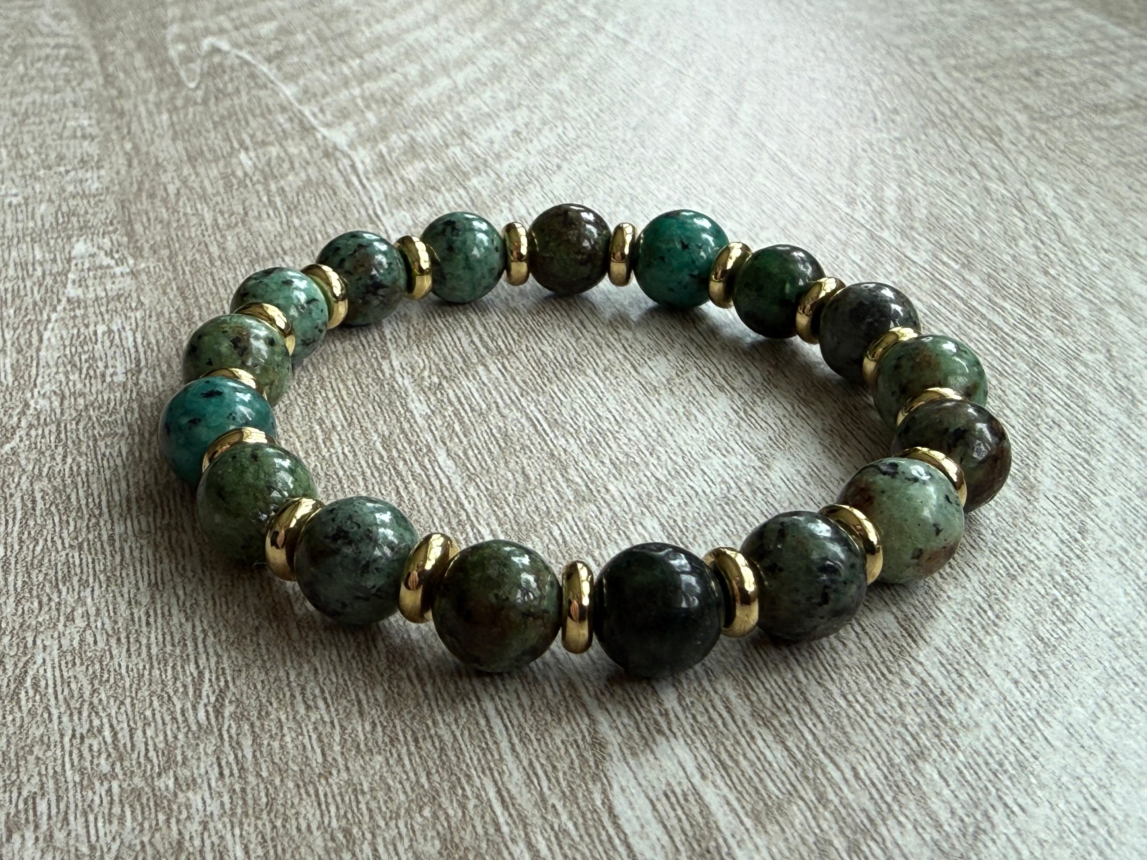 Beaded Bracelet- Dyed Serpentine Jasper