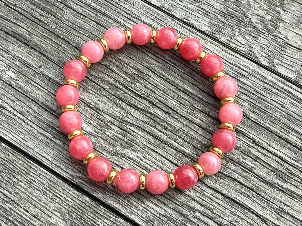 Beaded Bracelet- Strawberry Quartz