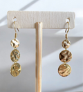 Gold 3 Disc Earrings