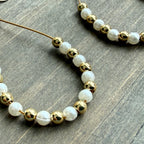 Gold and Pearl Beaded Earrings