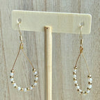 Gold and Pearl Beaded Earrings