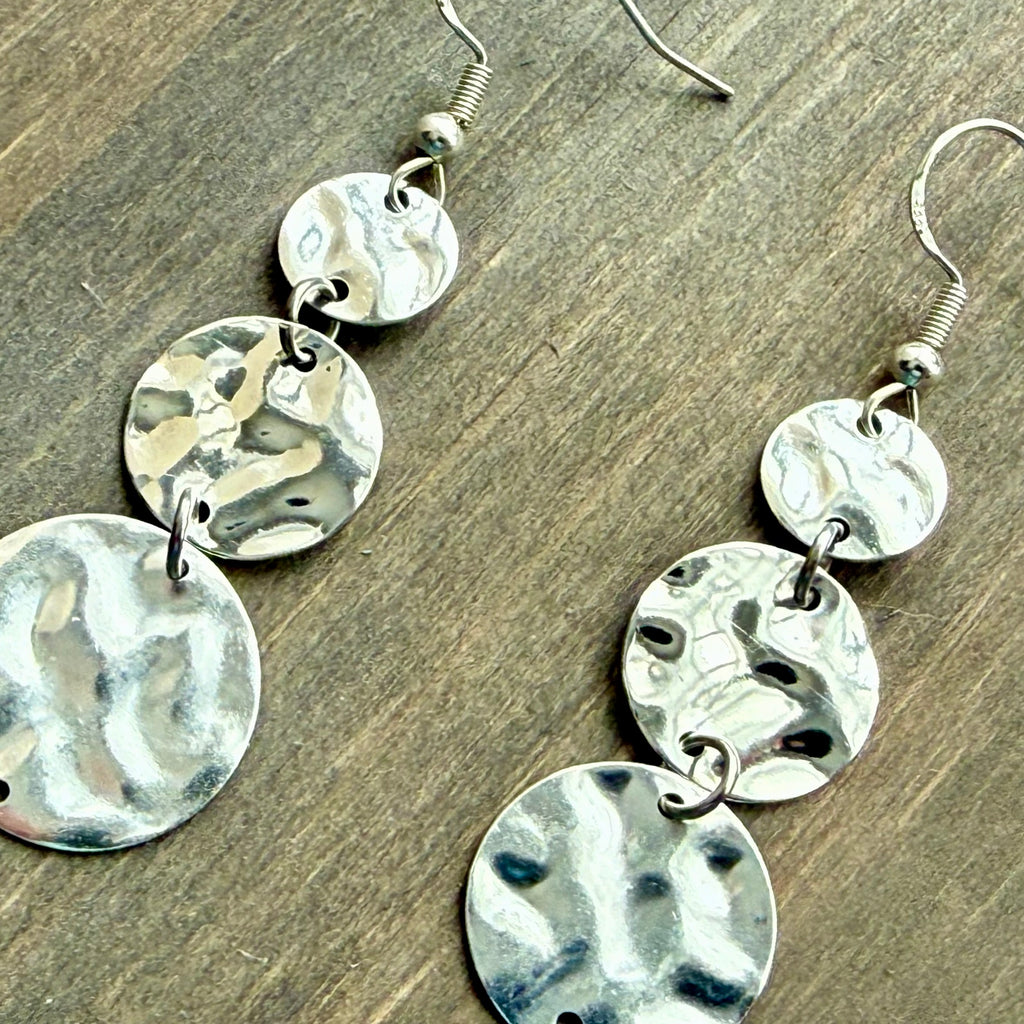 Gold 3 Disc Earrings