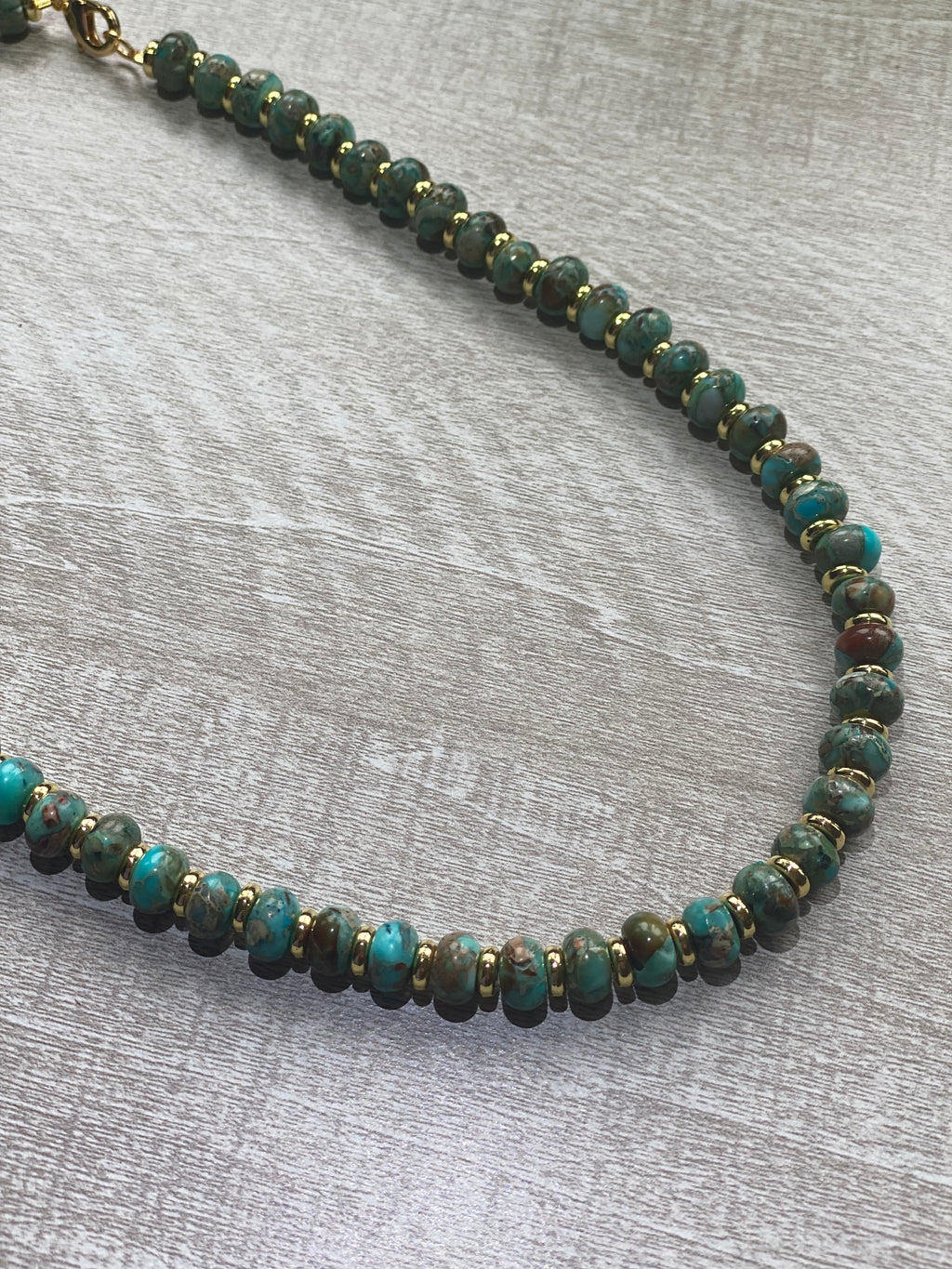 20” Beaded Necklace-Serpentine Jasper