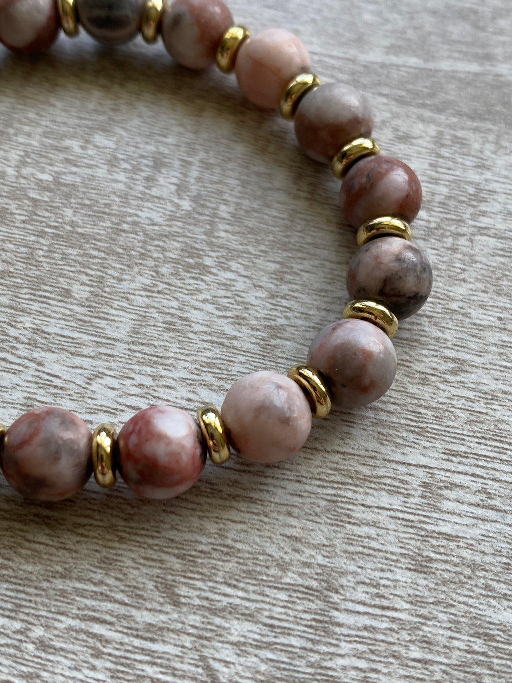 Beaded Bracelet- Pink Jasper