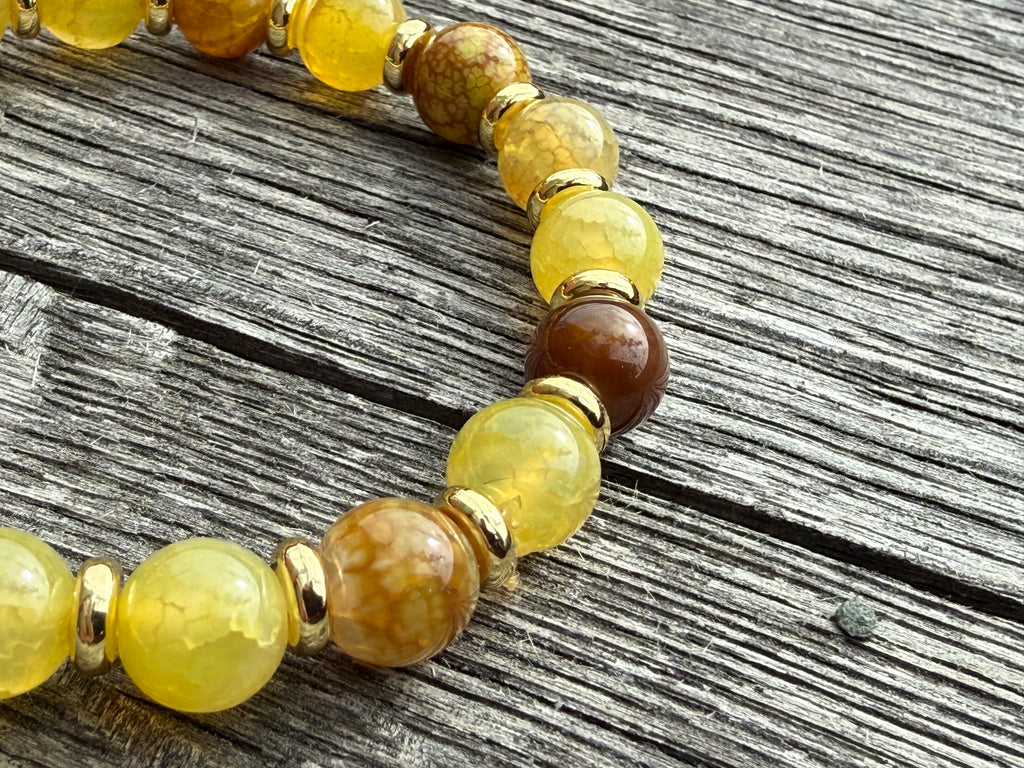 Beaded Bracelet- Yellow Agate