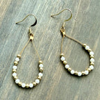 Gold and Pearl Beaded Earrings