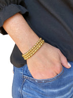 3 Piece Beaded Bracelet Set, 14k Gold Plated.