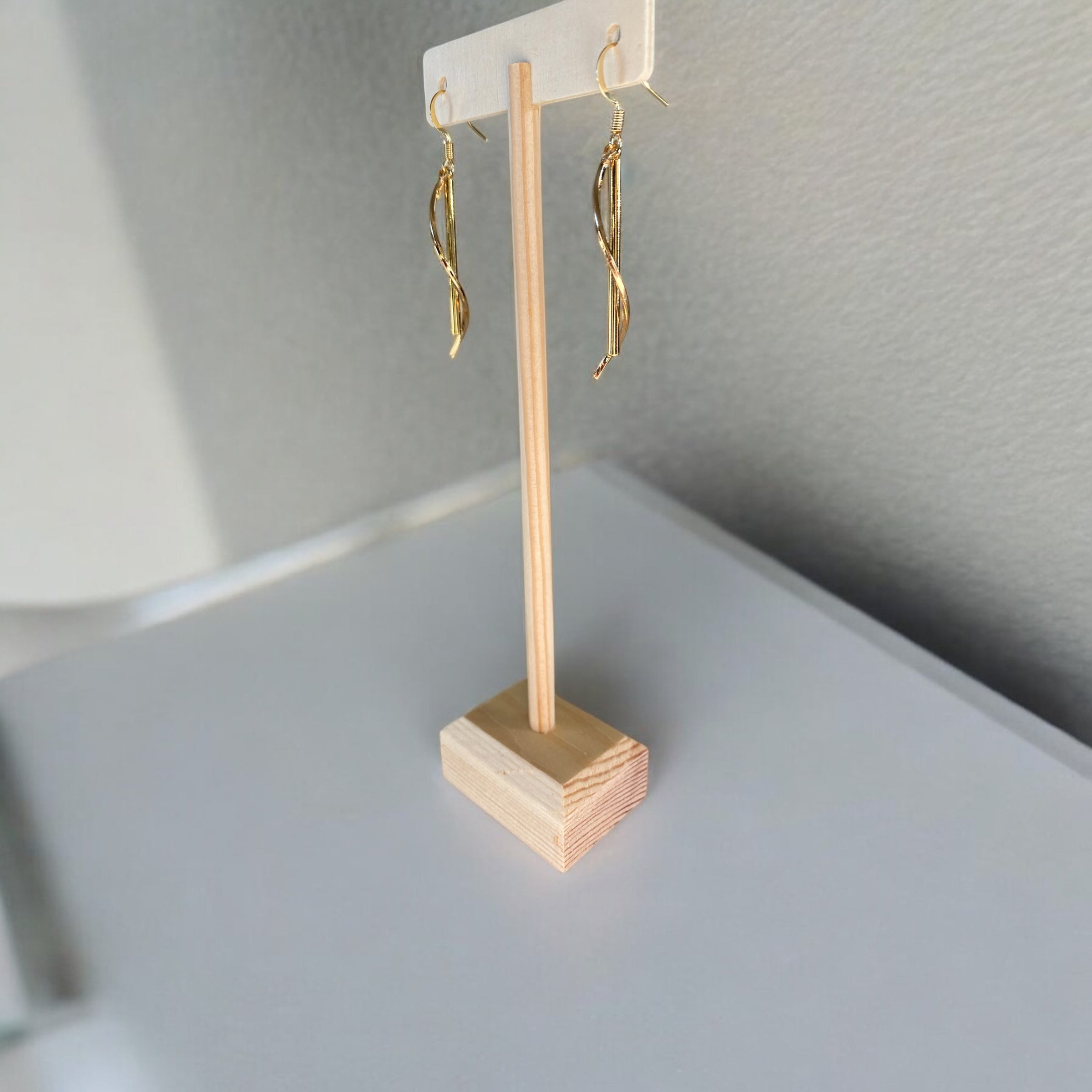 Gold Twisted Dangle Earrings