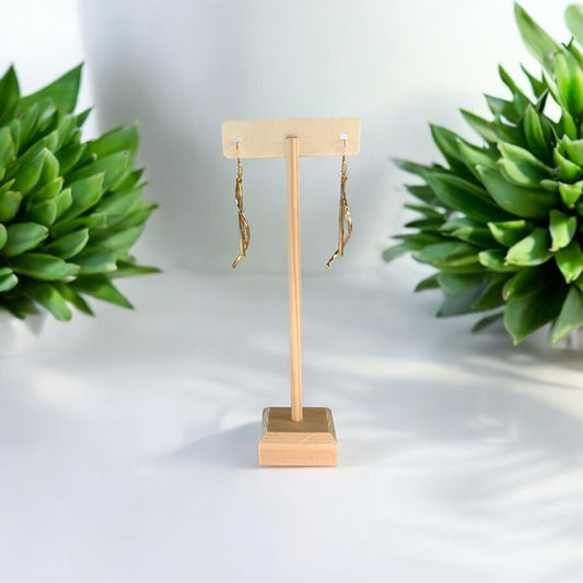 Gold Twisted Dangle Earrings