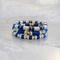 3 Piece Set Navy Beaded Bracelets