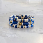 3 Piece Set Navy Beaded Bracelets