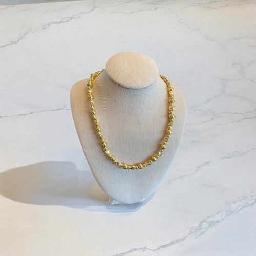 18” 14K Gold Plated Twist Bead Necklace