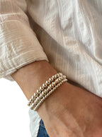 3 Piece Beaded Bracelet Set, Sterling Silver Plated.