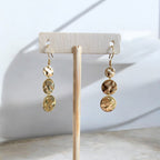 Gold 3 Disc Earrings